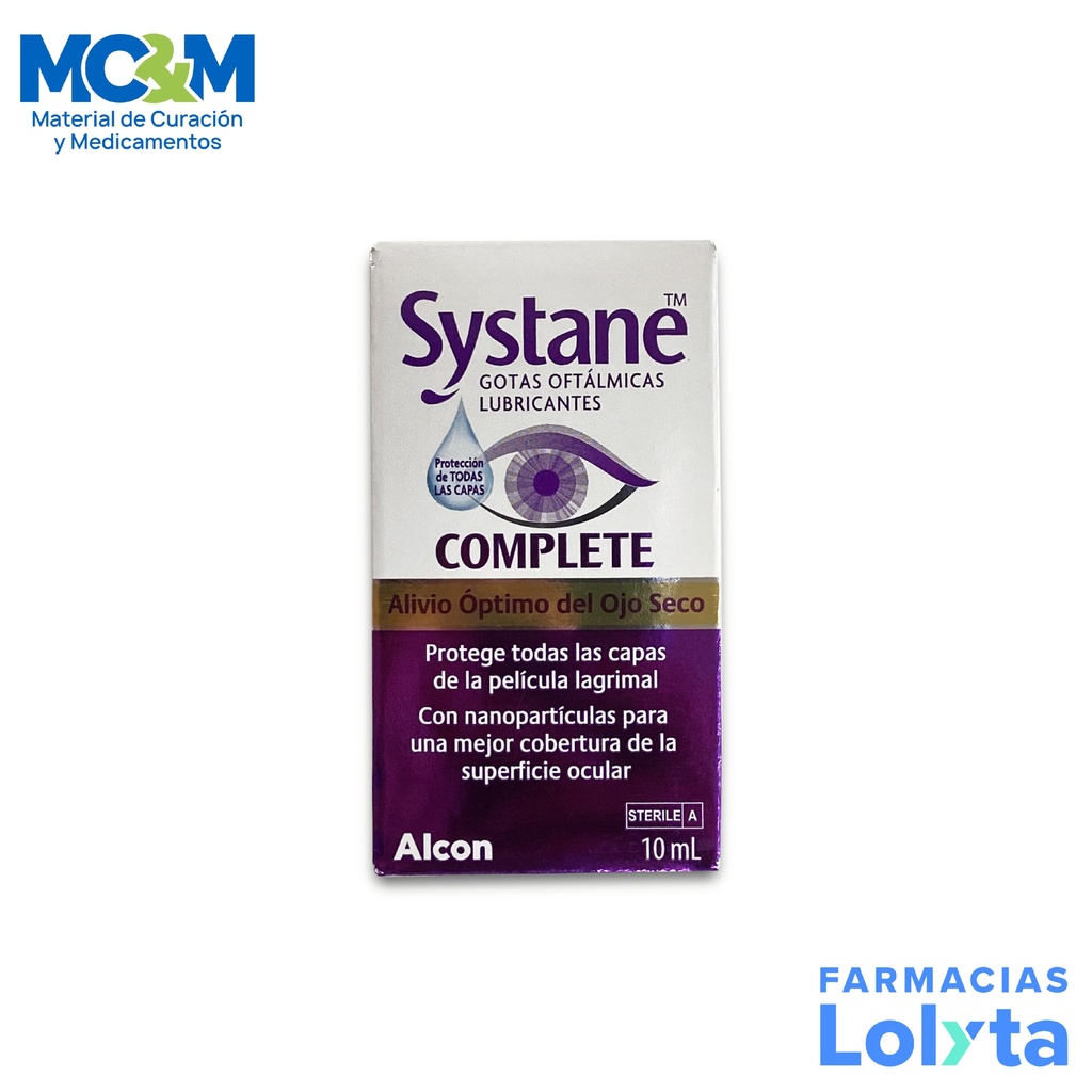 SYSTANE COMPLETE SOL OFTALMICA FCO GOTERO C/10 ML GOTAS OFTALMICAS LUBRICANTES LAB ALCON
