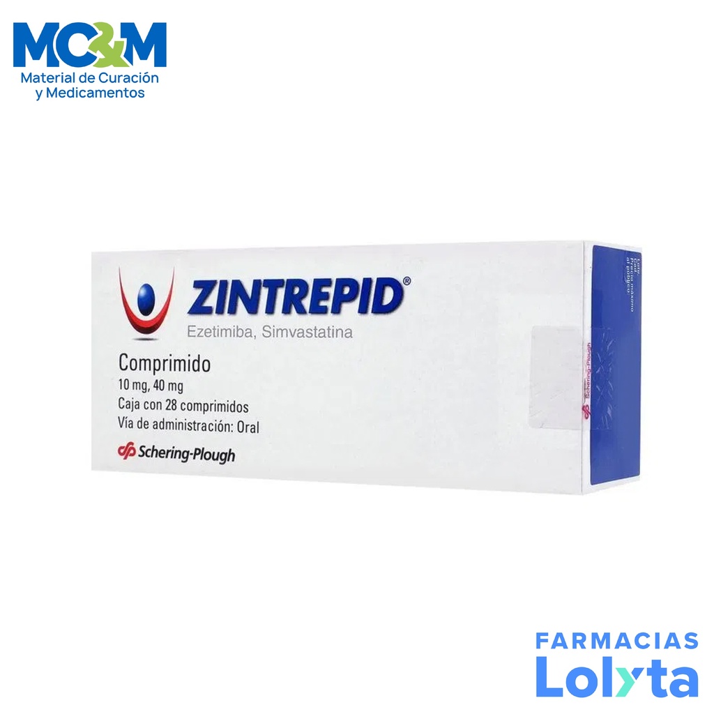 ZINTREPID 10/40 MG C/28 COMPRIMIDOS EZETIMIBA SIMVASTATINA LAB SCHERING PLOUGH