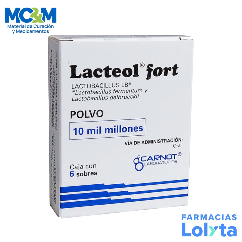 LACTEOL FORT 10 MIL MILLONES C/6 SOBRES LAB CARNOT