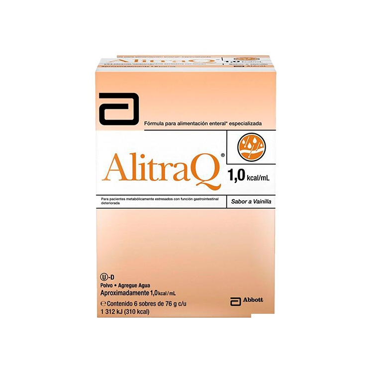 ALITRAQ FORMULA PARA ALIMENTACION ENTERAL 76 G C/6 SOBRES POLVO SABOR VAINILLA SUPLEMENTO LAB ABBOTT