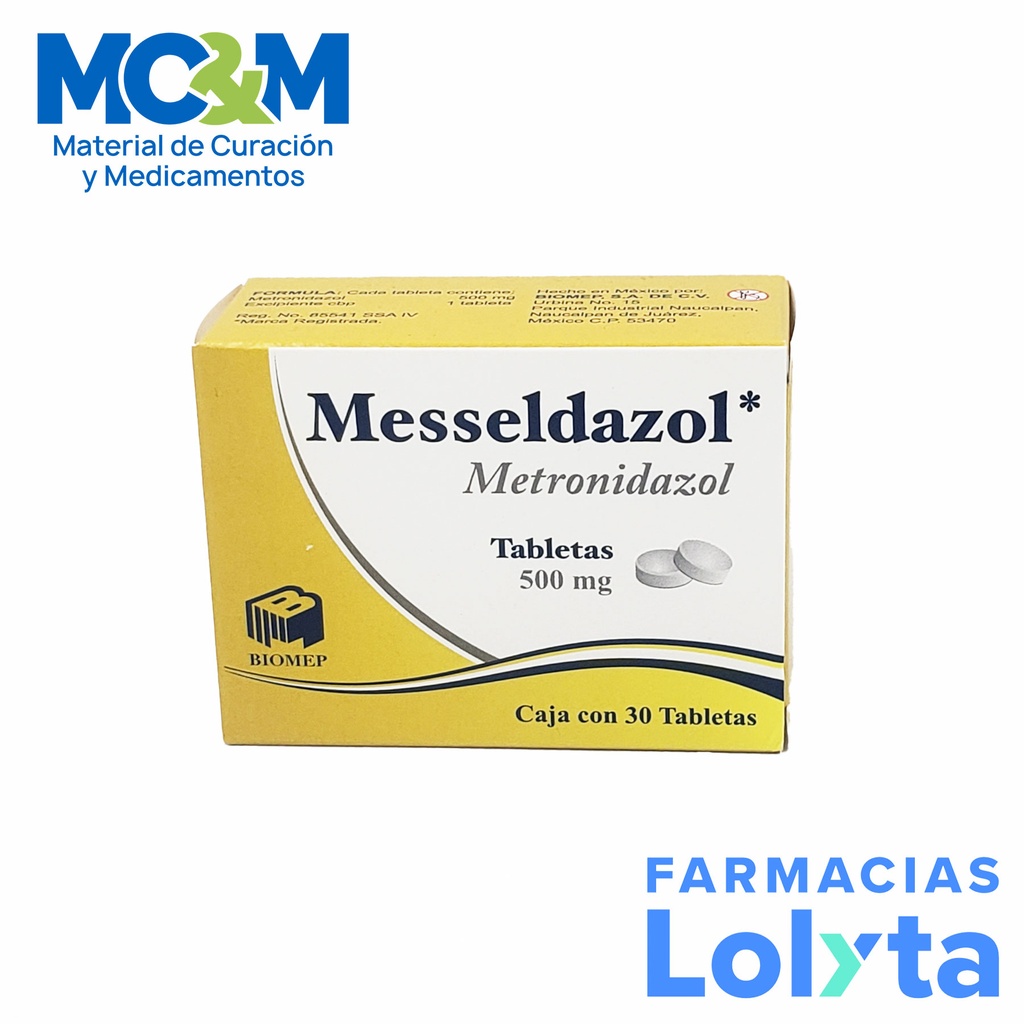 METRONIDAZOL 500 MG C/30 TAB MESSELDAZOL LAB BIOMEP