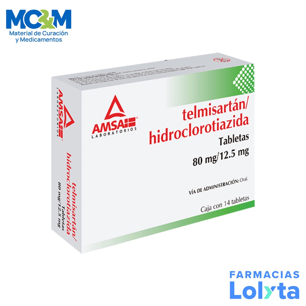 [1319] TELMISARTAN HIDROCLOROTIAZIDA 80/12.5 MG C/14 TAB LAB AMSA