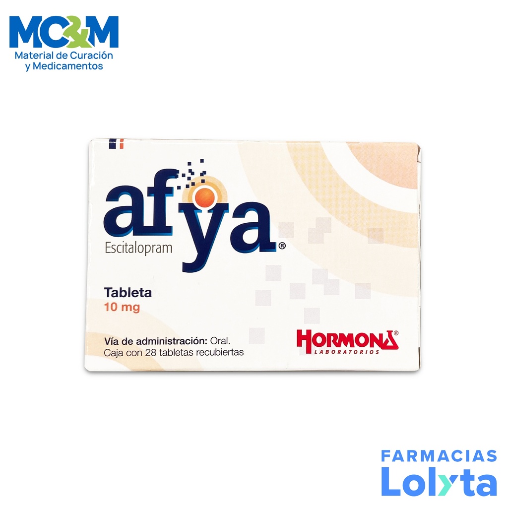 AFYA 10 MG C/28 TAB RECUBIERTAS ESCITALOPRAM LAB HORMONA