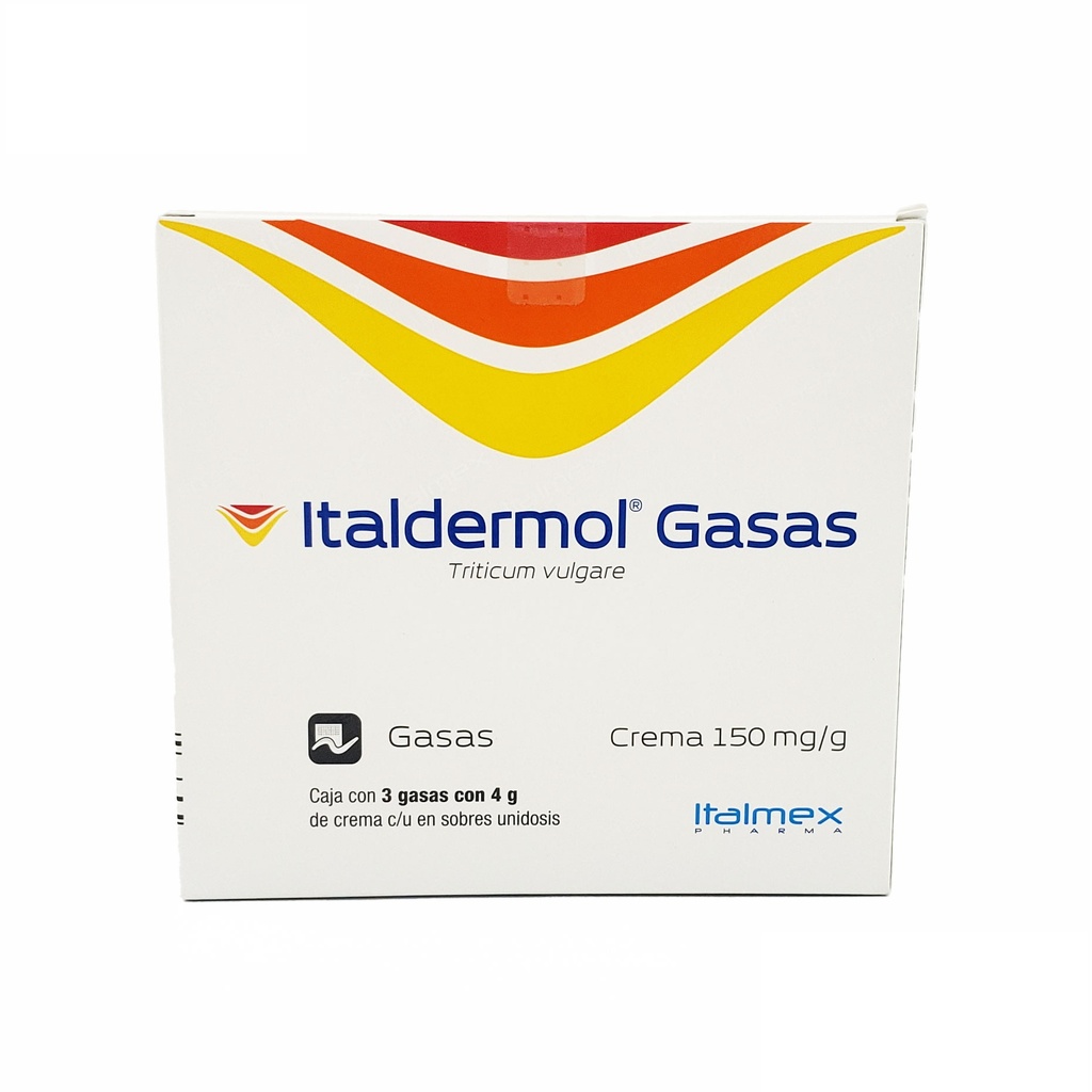ITALDERMOL 150/10 MG/G C/3 GASAS 4 G TRITICUM VULGARE FENOXIETANOL LAB ITALMEX PHARMA