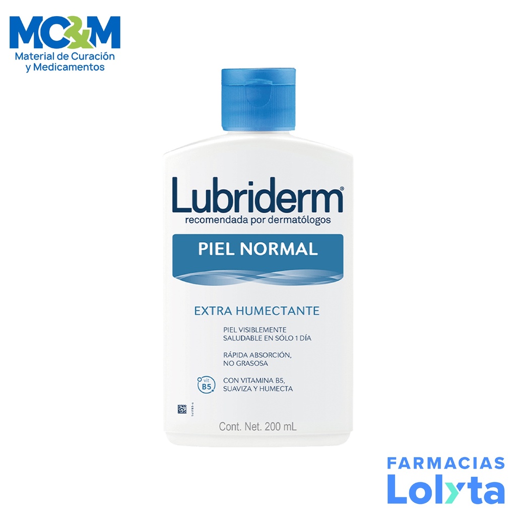 CREMA LUBRIDERM HUMECTACION DIARIA 200 ML PIEL NORMAL A SECA JOHNSON & JOHNSON