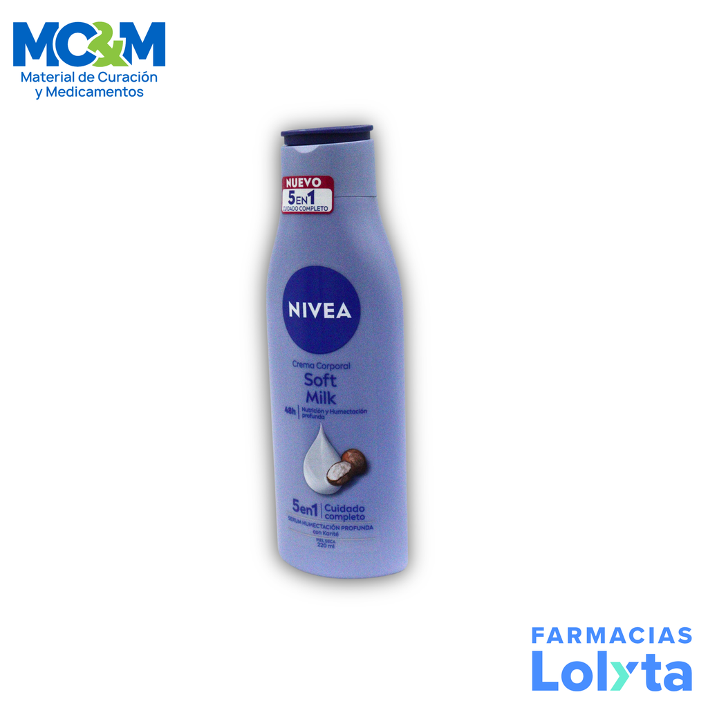 [1372] CREMA NIVEA SOFT MILK C/220 ML 72 H HUMECTACION PIEL SECA BEIERSDORF