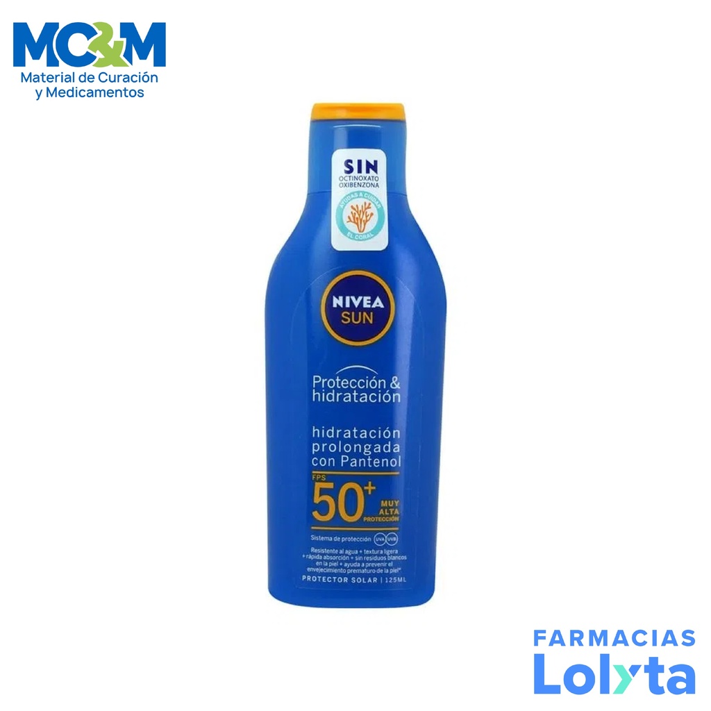 [1374] PROTECTOR SOLAR NIVEA SUN 50 FPS C/125 ML RESISTENTE AL AGUA BEIERSDORF