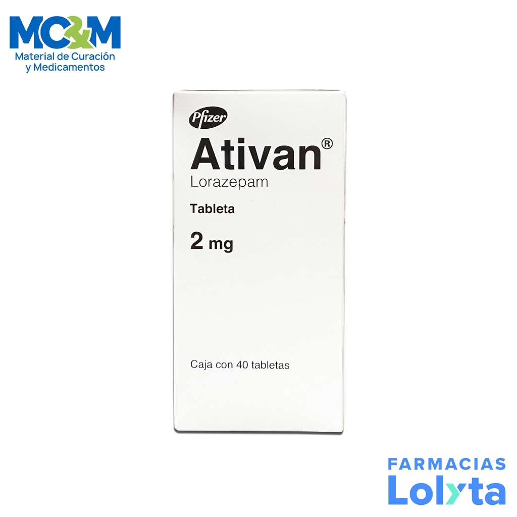 ATIVAN 2 MG C/40 TAB LORAZEPAM LAB PFIZER GRUPO II