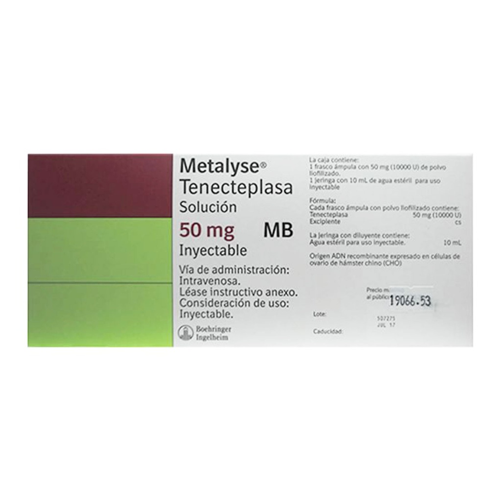 METALYSE SOL INY 50 MG TENECTEPLASA