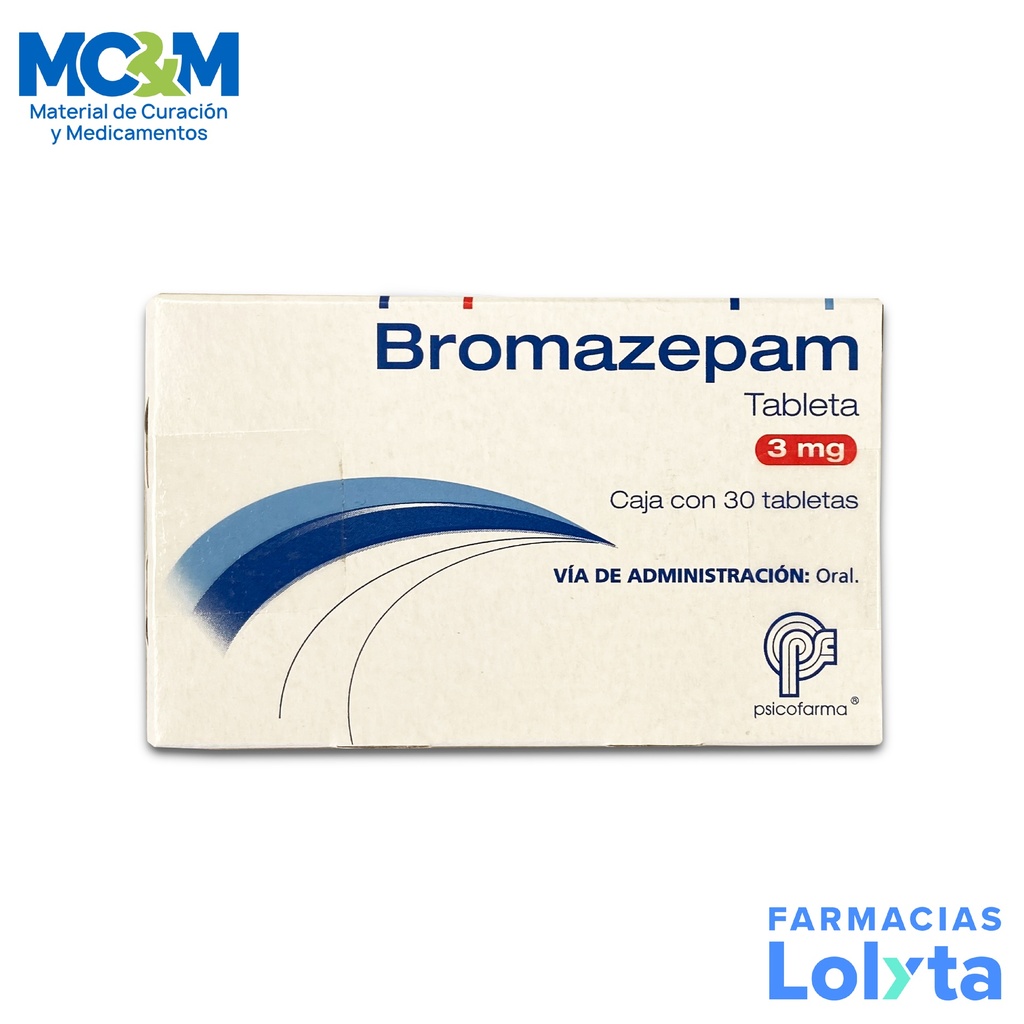 BROMAZEPAM 3 MG C/30 TAB LAB PSICOFARMA GRUPO II