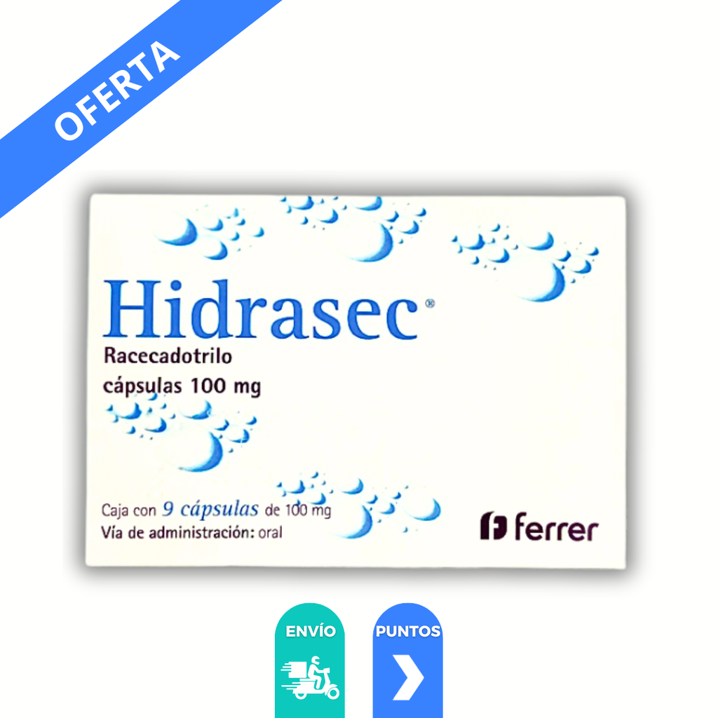 HIDRASEC 100MG C/9 CAP RACECADOTRILO LAB FERRER