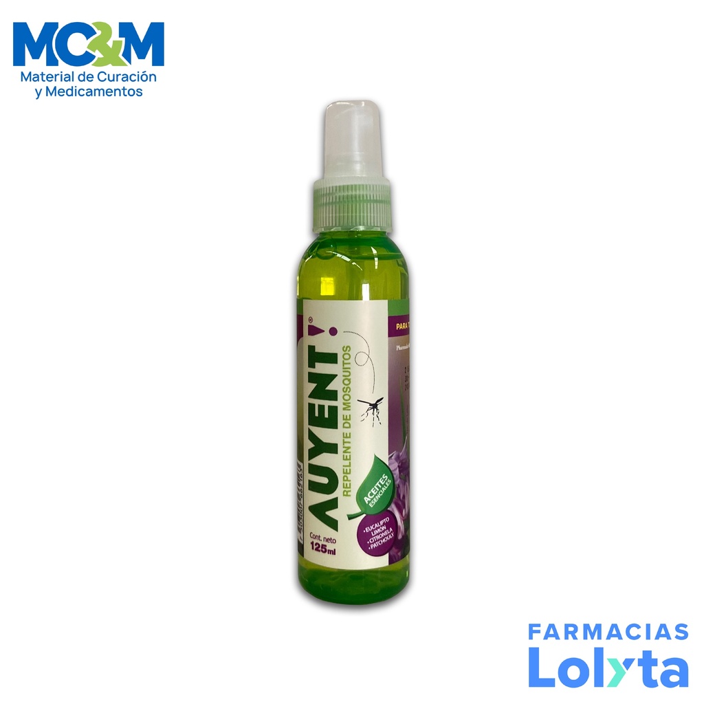 REPELENTE DE MOSQUITOS C/ACEITES ESENCIALES SOL C/125ML AUYENT LAB PHARMADAN