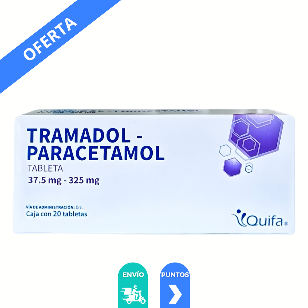 [1418] TRAMADOL PARACETAMOL 37.5/325MG C/20 TAB LAB QUIFA