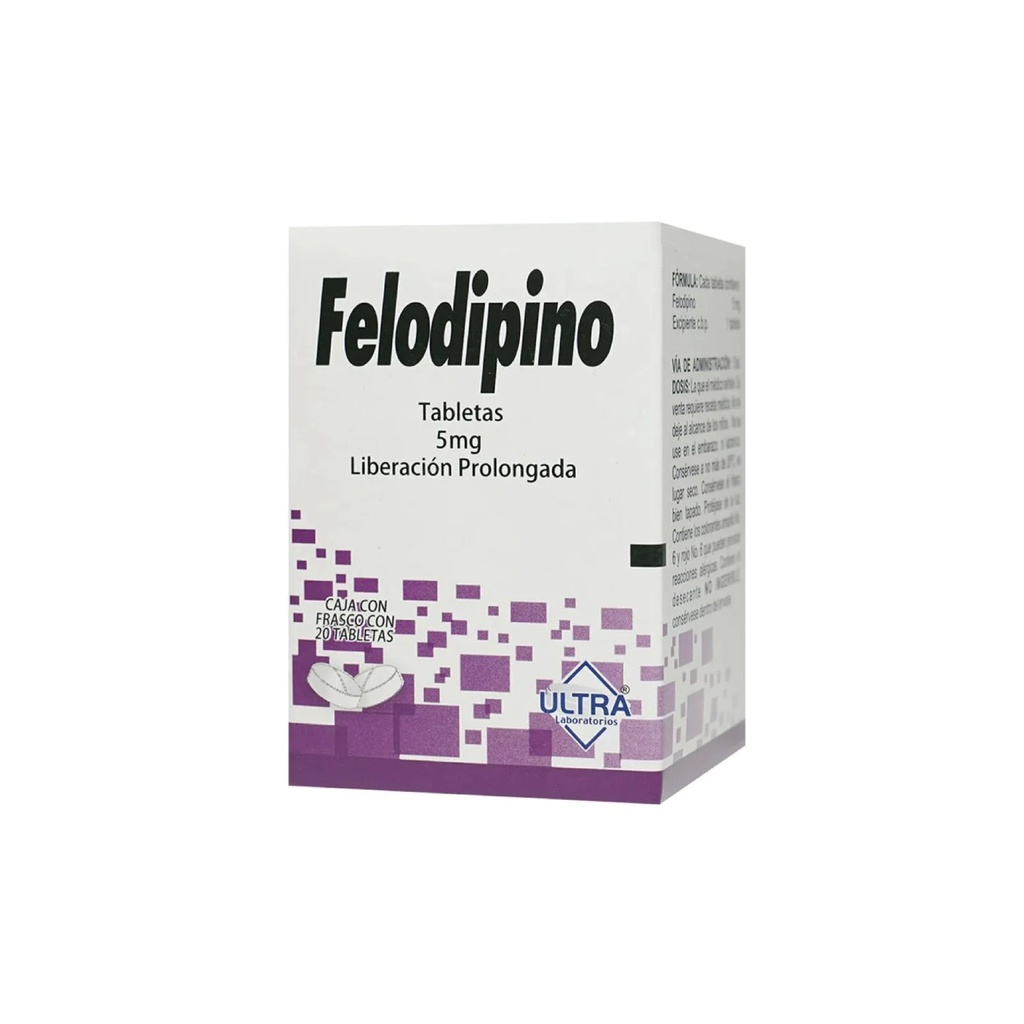 FELODIPINO 5MG C/20 TAB LP LAB ULTRA