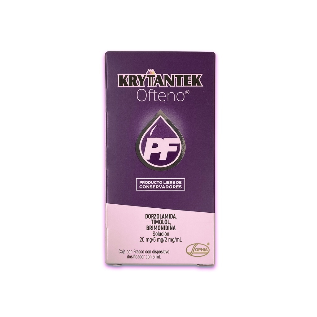 KRYTANTEK OFTENO SOL OFTALMICA 20/5/2 MG/ML FCO GOTERO C/5 ML DORZOLAMIDA TIMOLOL BRIMONIDINA LAB SOPHIA
