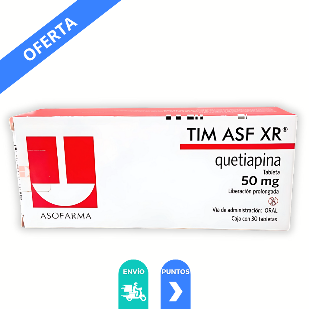 TIM ASF XR 50MG C/30 TAB LP QUETIAPINA LAB ASOFARMA