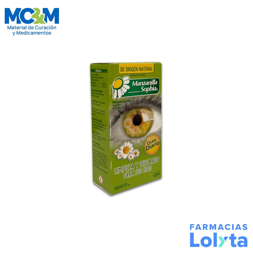 MANZANILLA SOL OFTALMICA 0.25MG/ML FCO C/15 ML LAB SOPHIA
