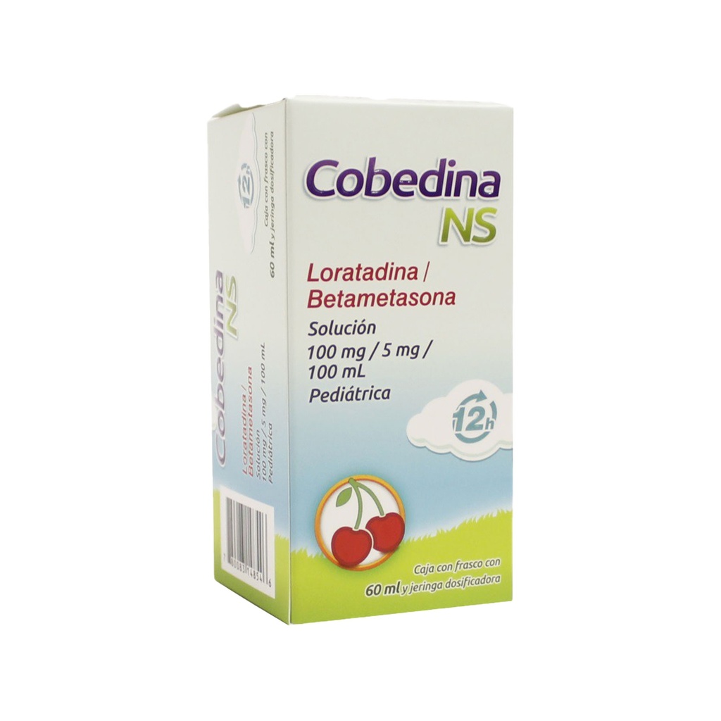 LORATADINA BETAMETASONA SOL ORAL 100/5 MG/100 ML FCO C/60 ML SABOR CEREZA COBEDINA NS PEDIATRICA LAB COLLINS