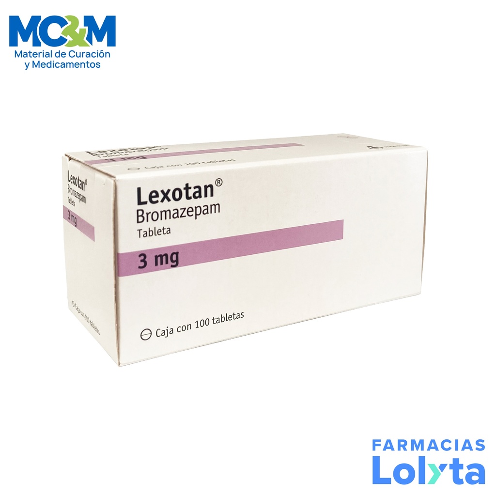 LEXOTAN 3 MG C/100 TAB BROMAZEPAM LAB MOKSHA8 GRUPO II