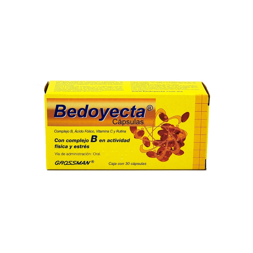 [1502] BEDOYECTA C/30 CAP COMPLEJO B ACIDO FOLICO VITAMINA C RUTINA LAB GROSSMAN