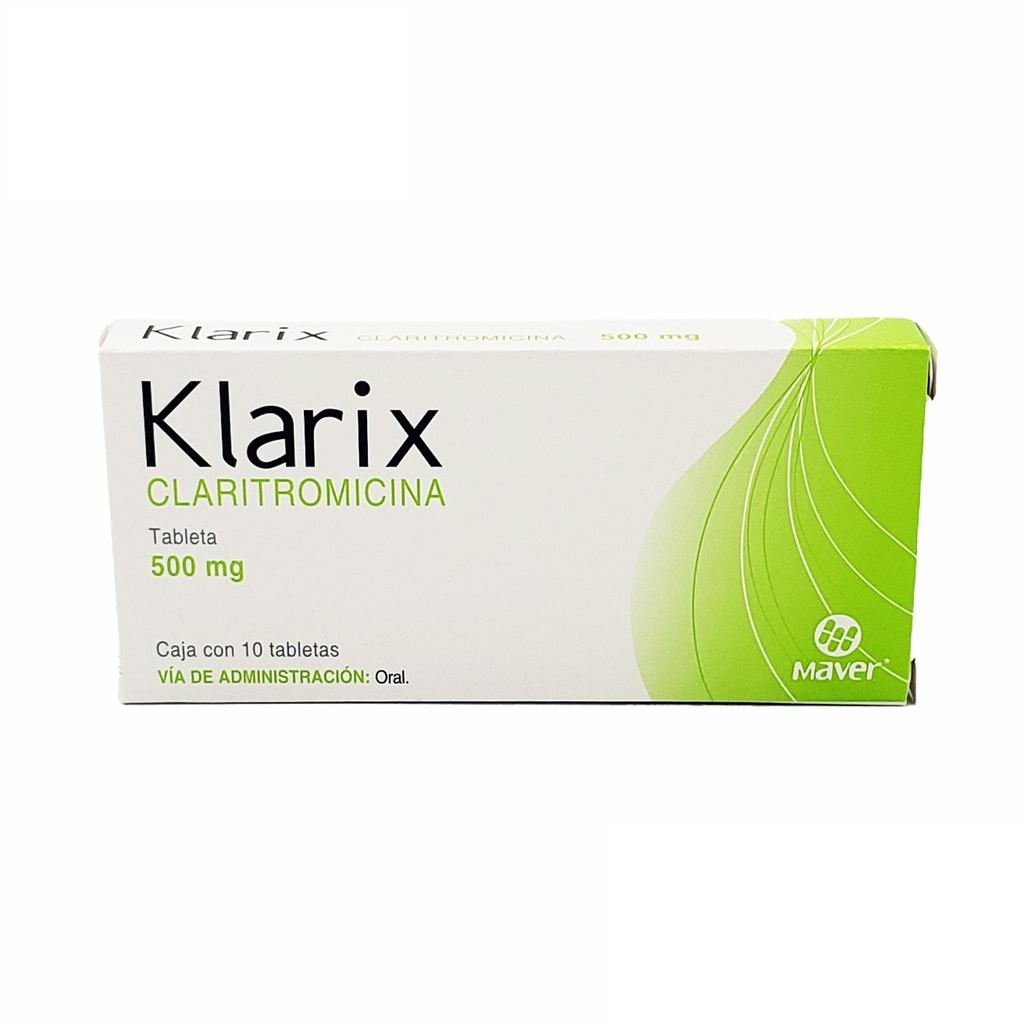 CLARITROMICINA 500 MG C/10 TAB KLARIX LAB MAVER