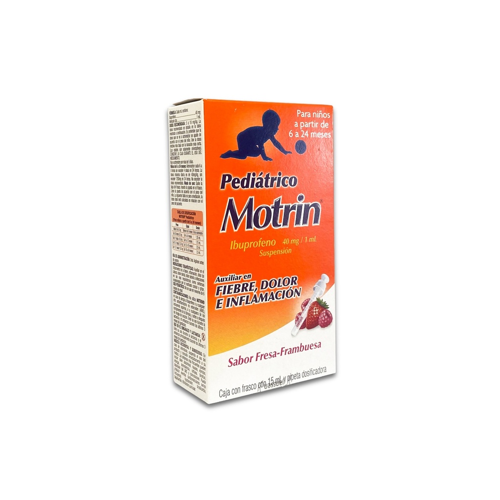 MOTRIN PEDIATRICO SUSPENSION 40 MG/ML FCO C/15 ML IBUPROFENO LAB JANSSEN-CILAG
