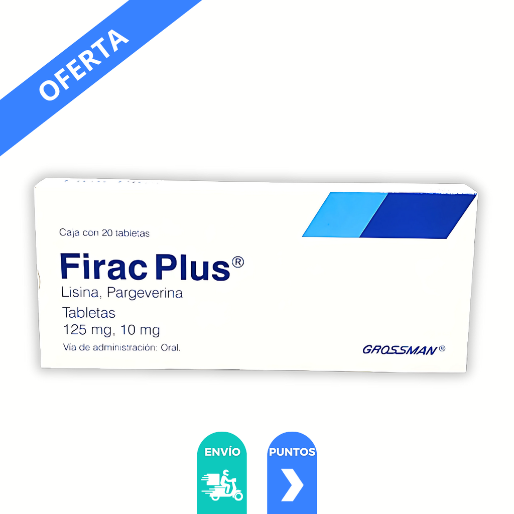 FIRAC PLUS 125/10 MG C/20 TAB CLONIXINATO DE LISINA PARGEVERINA LAB GROSSMAN