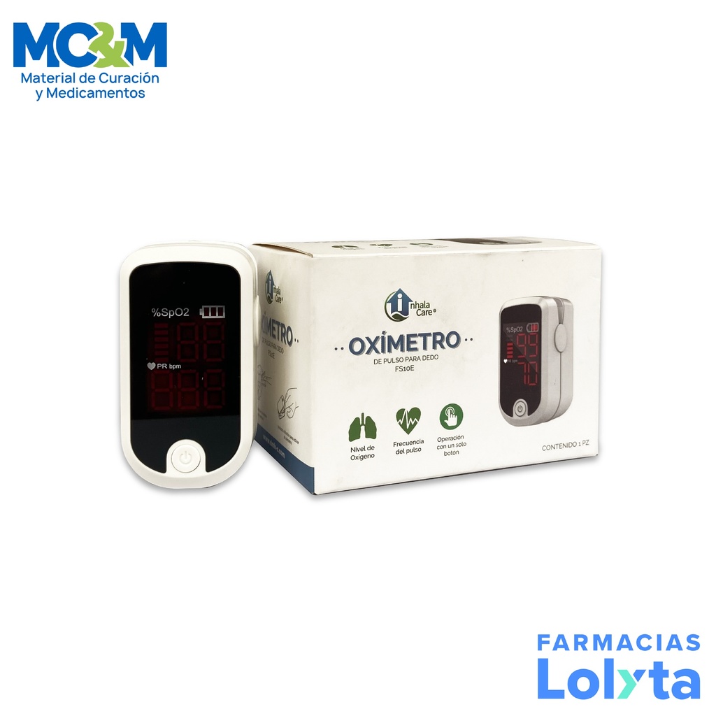 [1578] OXIMETRO DE PULSO PANTALLA LED INHALACARE FS10E HOMECARE