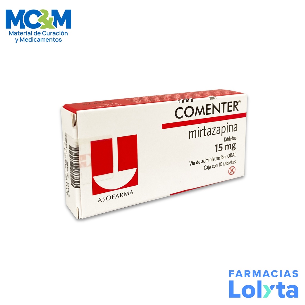 COMENTER 15MG C/10 TAB MIRTAZAPINA LAB ASOFARMA