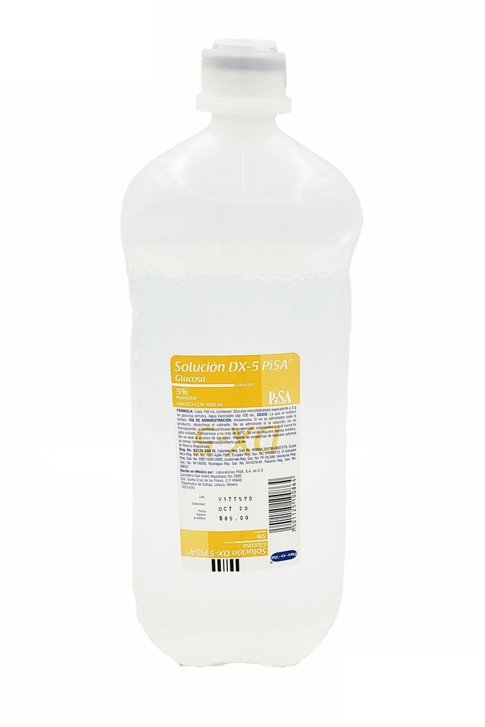 GLUCOSA 5% SOL INY 1000 ML SOLUCION DX-5 LAB PISA