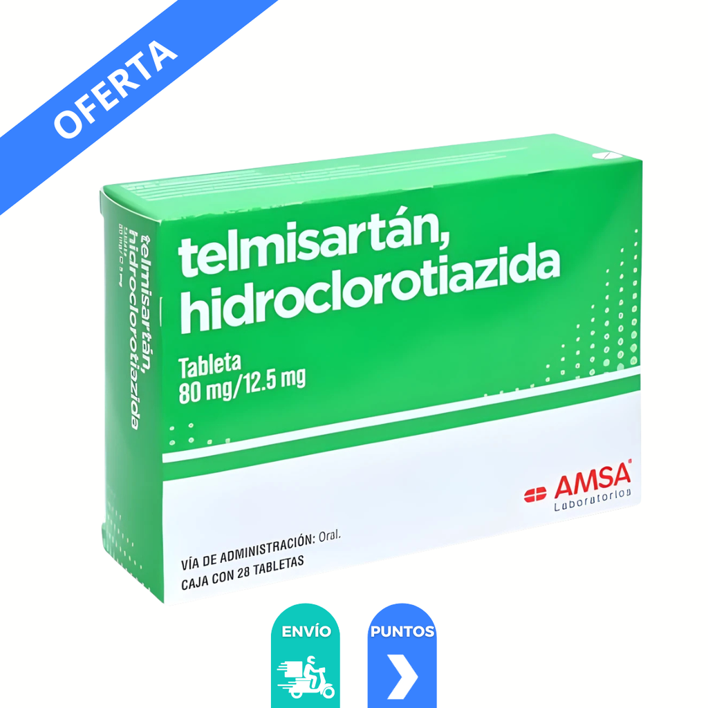 TELMISARTAN HIDROCLOROTIAZIDA 80/12.5 MG C/28 TAB LAB AMSA