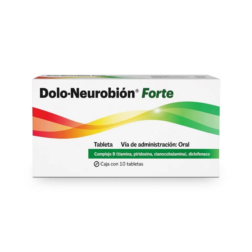 DOLO-NEUROBION FORTE 50/50/50/1 MG C/10 TAB DICLOFENACO COMPLEJO B (TIAMINA PIRIDOXINA CIANOCOBALAMINA) LAB MERCK