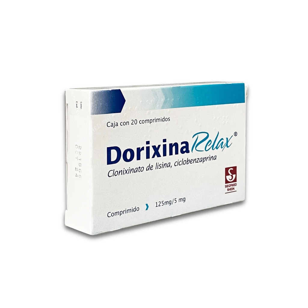 DORIXINA RELAX 125/5 MG C/20 COMPRIMIDOS CLONIXINATO DE LISINA CICLOBENZAPRINA LAB SIEGFRIED RHEIN