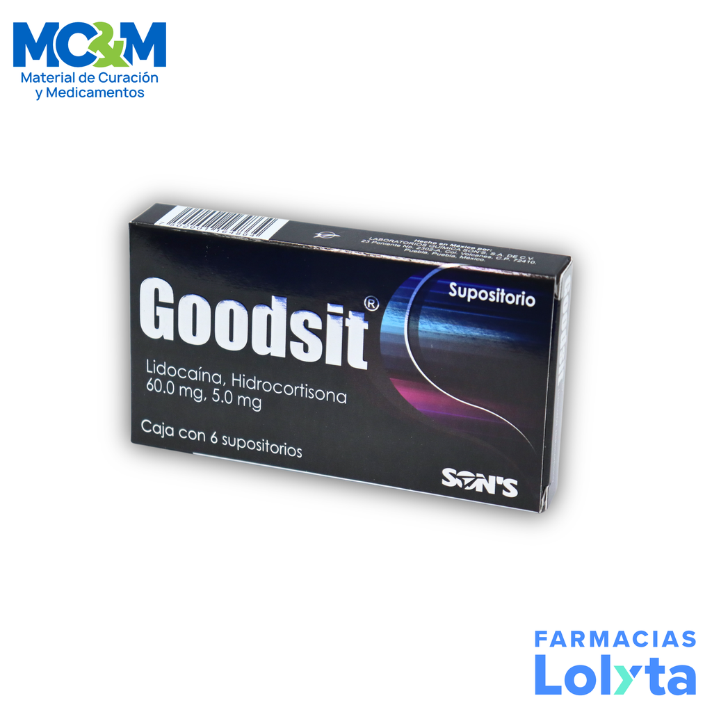 [1688] LIDOCAINA HIDROCORTISONA SUPOSITORIOS 60/5MG C/6 SUP GOODSIT LAB SONS