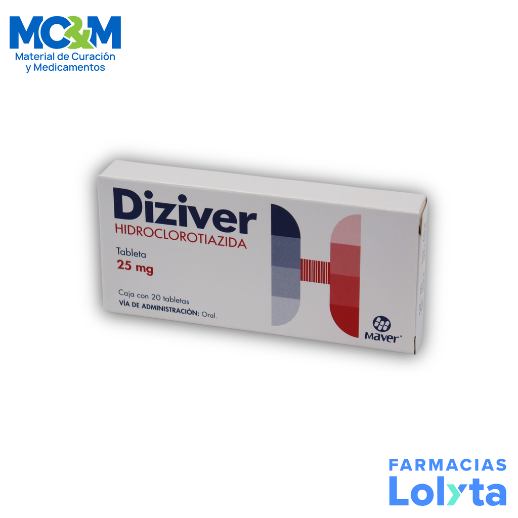 HIDROCLOROTIAZIDA 25MG C/20 TAB DIZIVER LAB MAVER