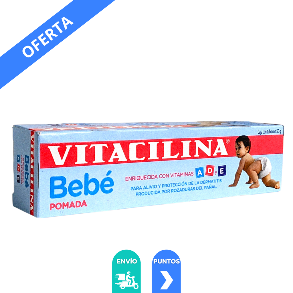 [1703] VITACILINA BEBE POMADA C/50 G VITAMINAS A D Y E OXIDO DE ZINC LAB KSK