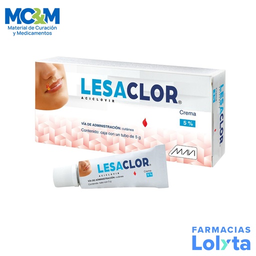 ACICLOVIR CREMA 5% C/5 G LESACLOR LAB MAVI