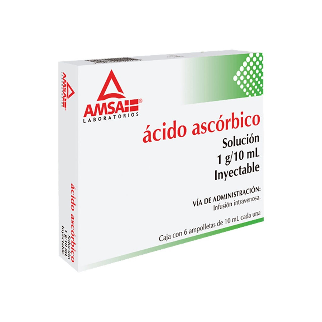 ACIDO ASCORBICO SOL INY 1 G/10 ML C/6 AMP LAB AMSA