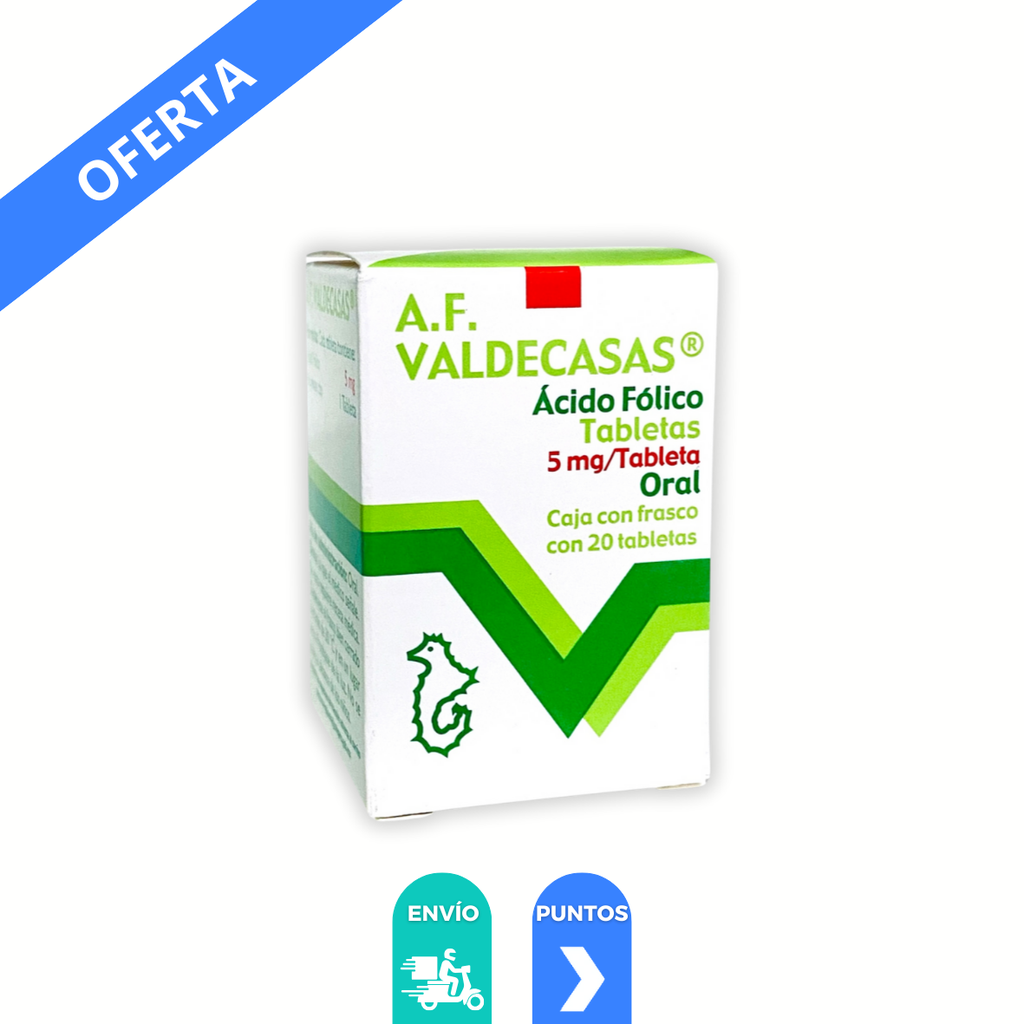 A.F. VALDECASAS 5 MG C/20 TAB ACIDO FOLICO LAB VALDECASAS