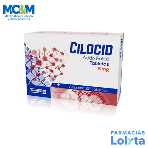 ACIDO FOLICO 5 MG C/20 TAB CILOCID LAB BRULUAGSA