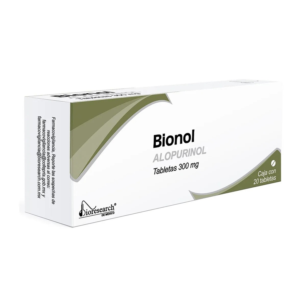 ALOPURINOL 300 MG C/20 TAB BIONOL LAB BIORESEARCH