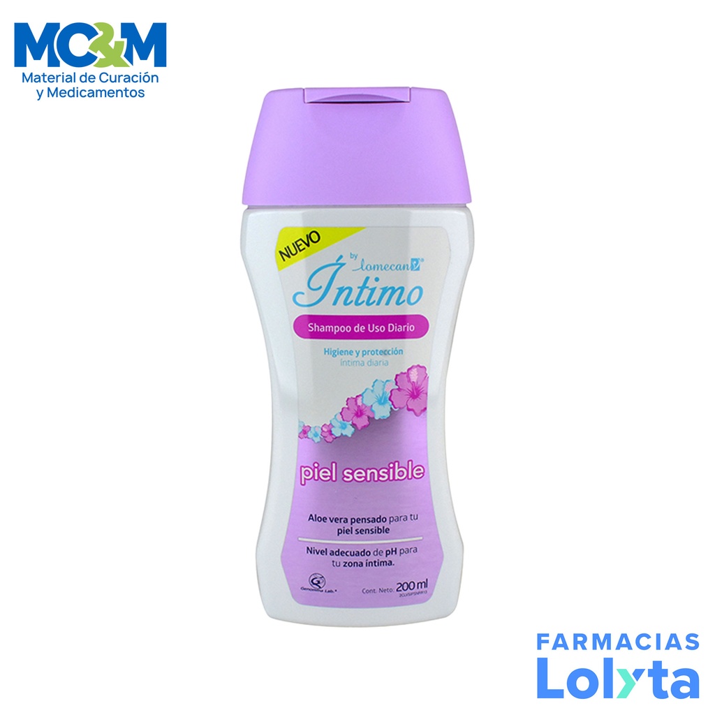 LOMECAN V INTIMO SHAMPOO USO DIARIO PIEL SENSIBLE C/200 ML LAB GENOMMA