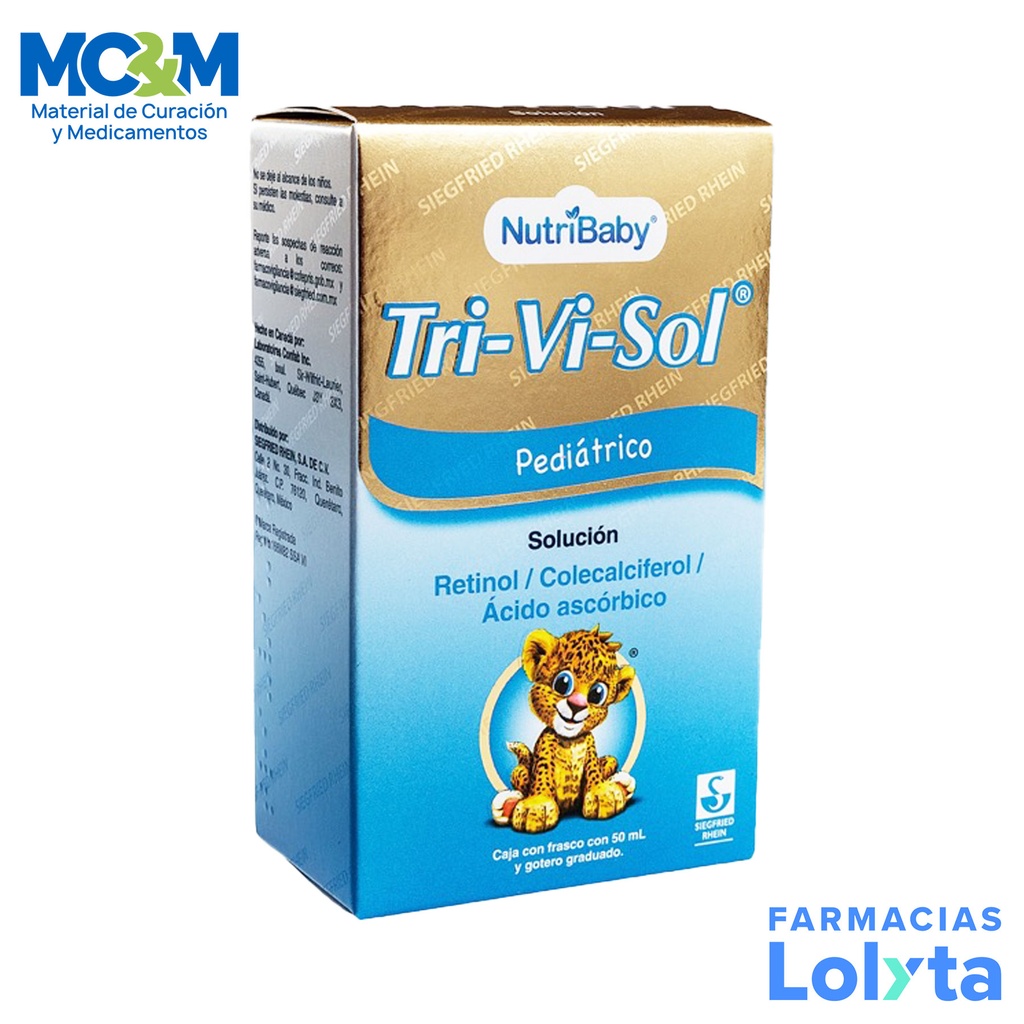 TRI-VI-SOL PEDIATRICO SOL ORAL GOTERO C/50 ML RETINOL COLECALCIFEROL AC ASCORBICO LAB SIEGFRIED