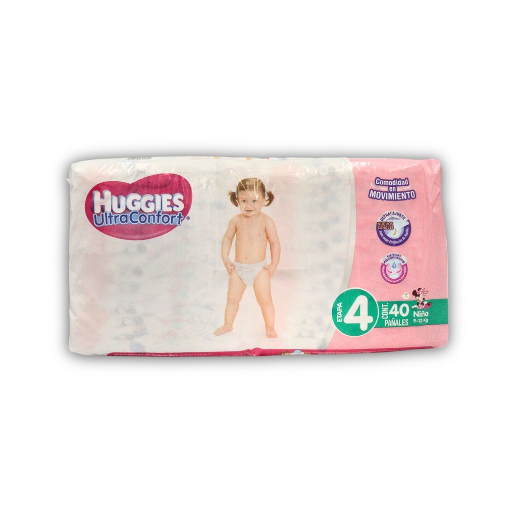 PAÑAL HUGGIES ULTRA CONFORT NIÑA ETAPA 4 C/40 PZAS KIMBERLY CLARK