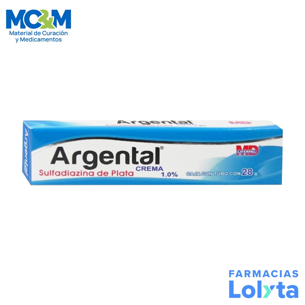 [1785] SULFADIAZINA DE PLATA CREMA 1% TUBO C/28 G ARGENTAL LAB LIFERPAL MD