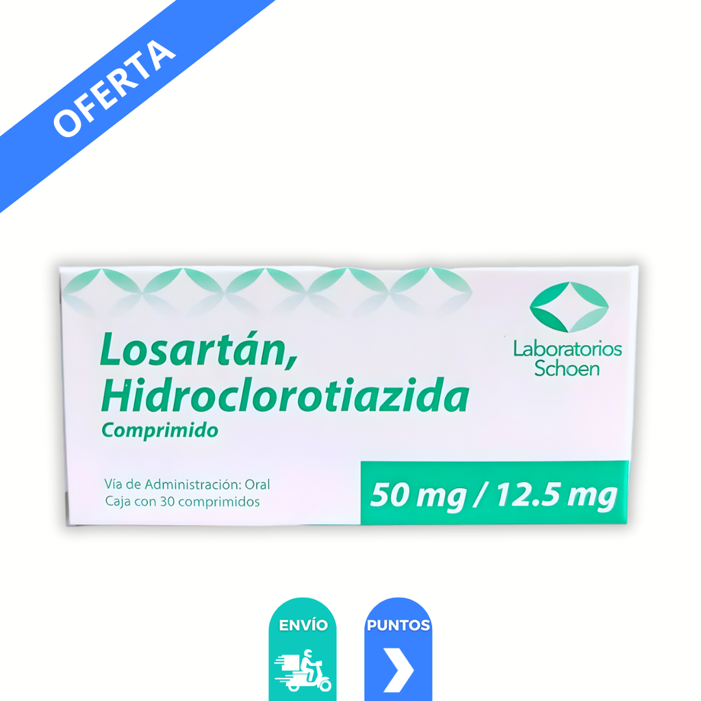 LOSARTAN HIDROCLOROTIAZIDA 50/12.5 MG C/30 COMPRIMIDOS LAB SCHOEN
