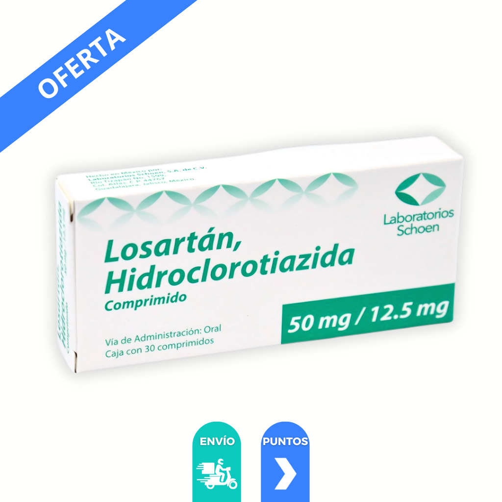 LOSARTAN HIDROCLOROTIAZIDA 50/12.5 MG C/30 COMPRIMIDOS LAB SCHOEN