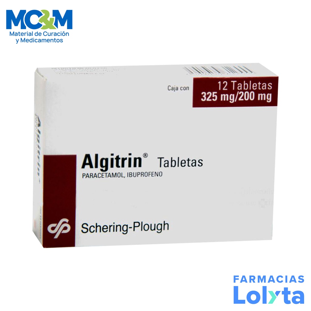 ALGITRIN 325/200 MG C/12 TAB PARACETAMOL IBUPROFENO LAB SANFER