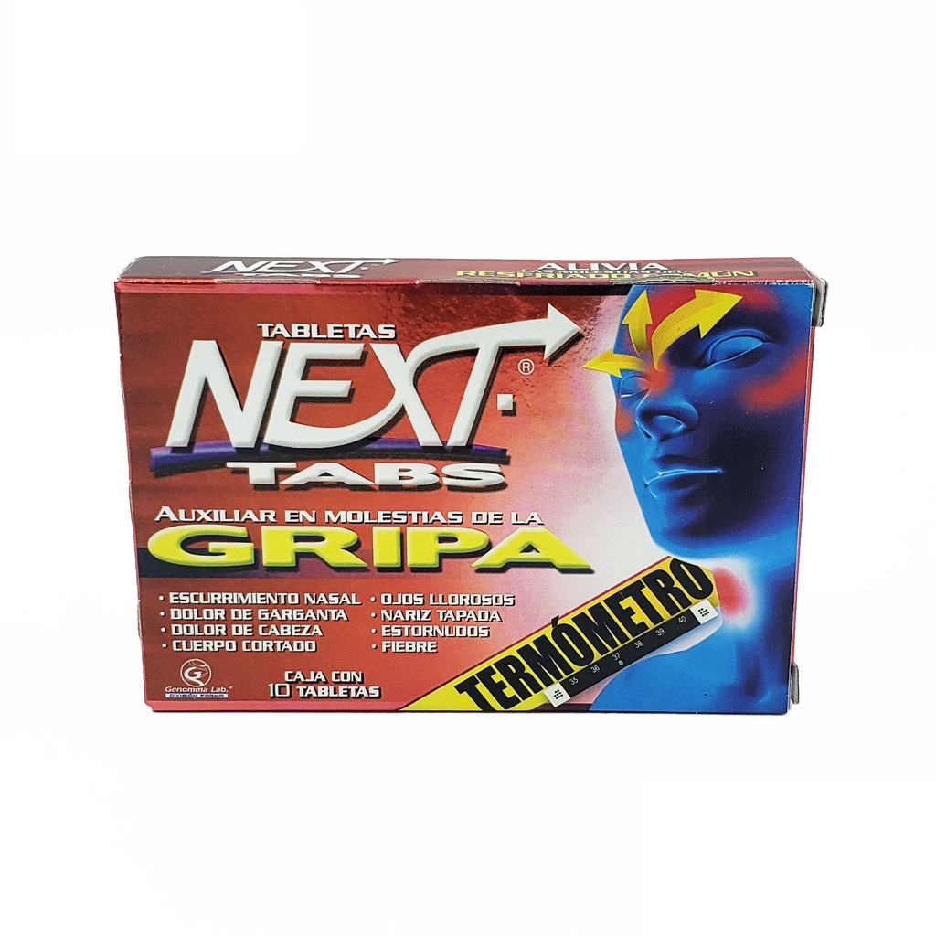 [1810] NEXT-TABS 500/25/5/4 MG C/10 TAB PARACETAMOL CAFEINA FENILEFRINA CLORFENAMINA LAB GENOMMA