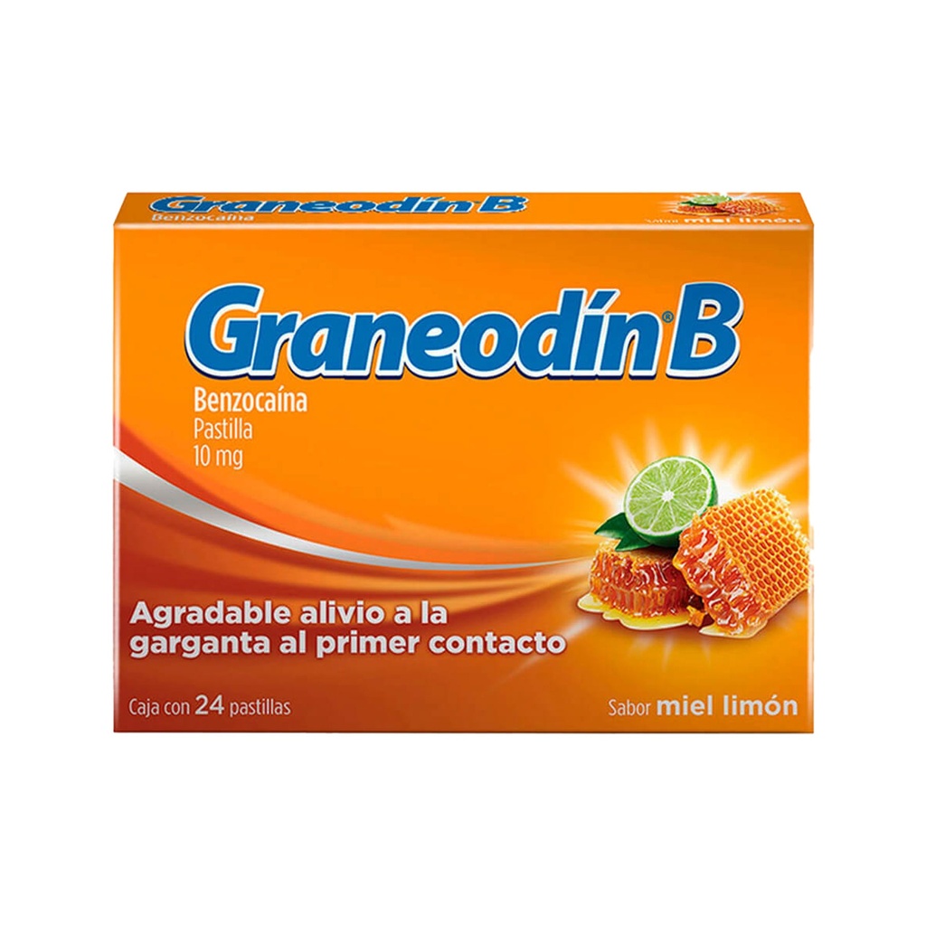 GRANEODIN-B 10 MG C/24 PASTILLAS SABOR MIEL Y LIMON BENZOCAINA LAB RECKITT